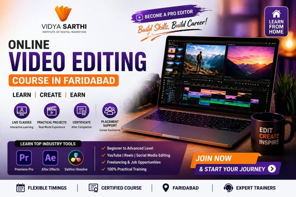 online video editing course in Faridabad
